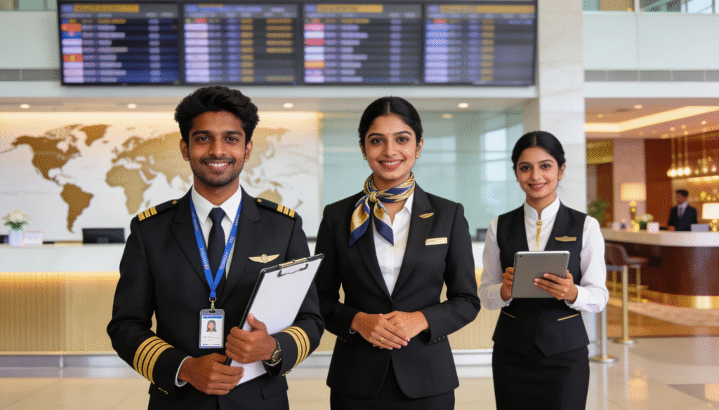 Airport, Hospitality & Travel Course (9 Months) 1 Airport and hospitality training for students focused on passenger handling and service skills